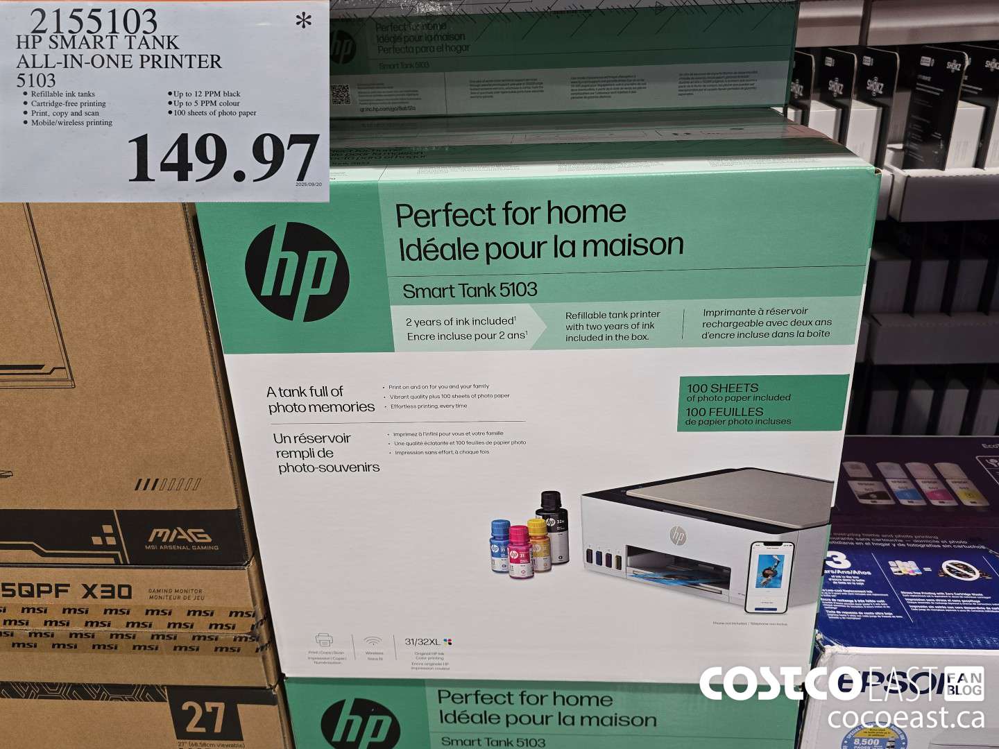 2155103 HP SMART TANK ALL IN ONE PRINTER 5103 $149.97