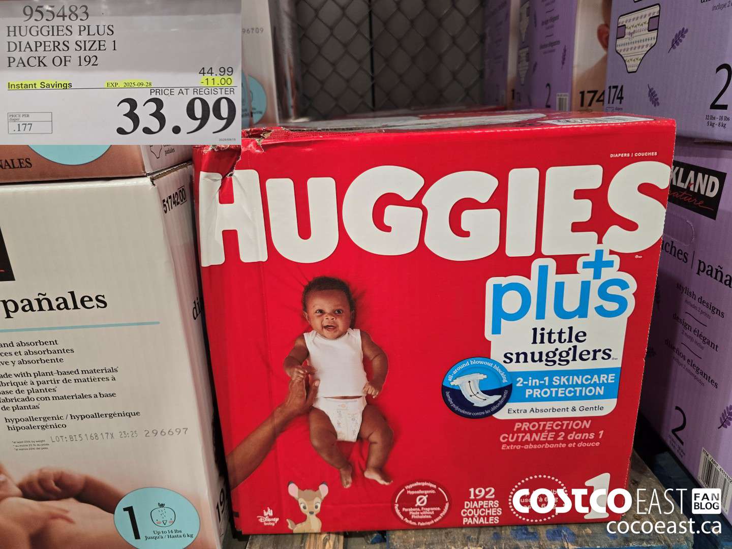 955483 HUGGIES PLUS DIAPERS SIZE 1 PACK OF 192 ($11.00 INSTANT SAVINGS EXPIRES ON 2025-09-28) $33.99