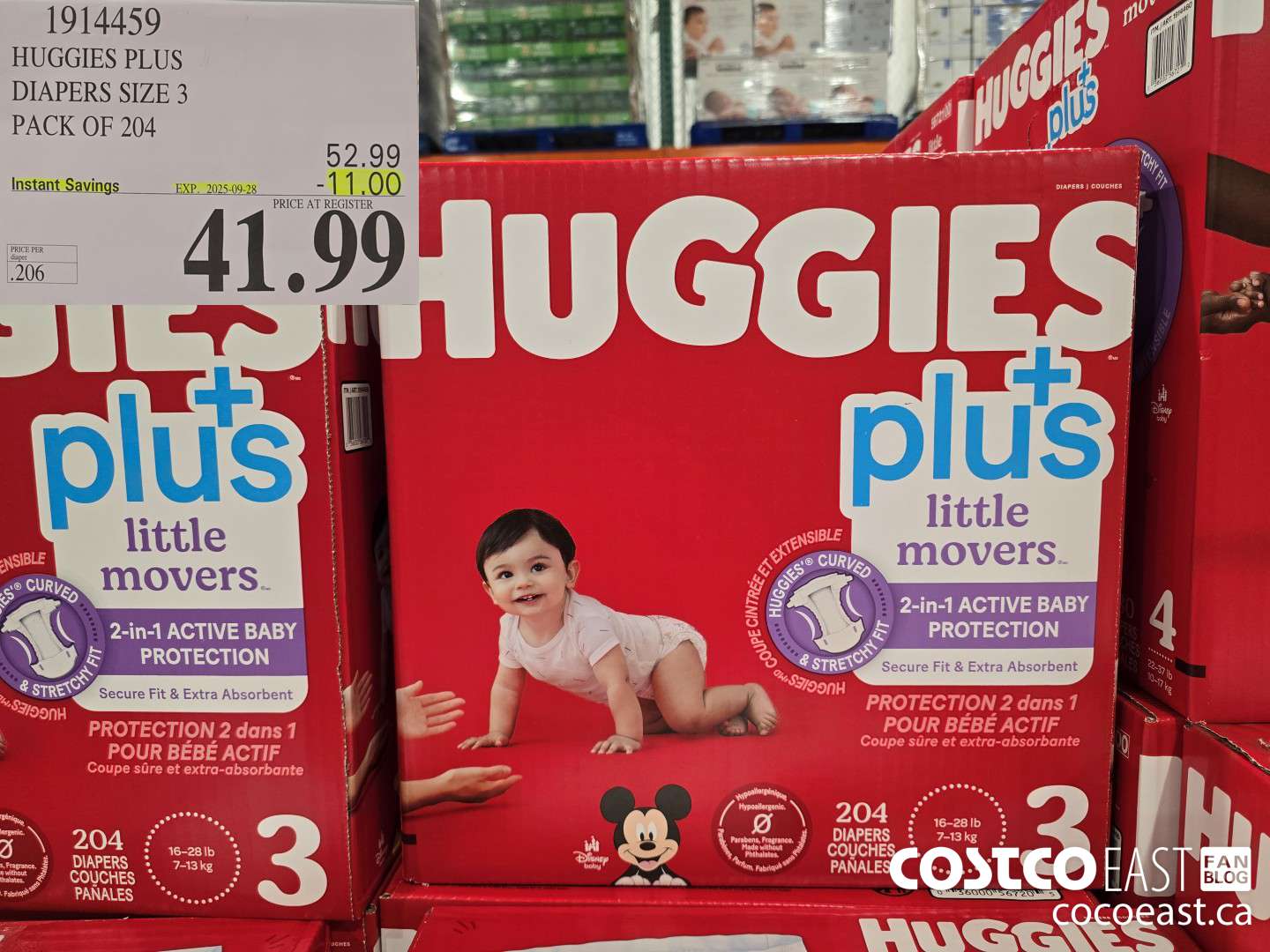 1914459 HUGGIES PLUS DIAPERS SIZE 3 PACK OF 204 ($11.00 INSTANT SAVINGS EXPIRES ON 2025-09-28) $41.99