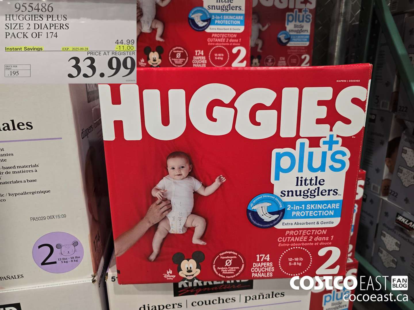 955486 HUGGIES PLUS SIZE 2 DIAPERS Pack of 174 ($11.00 INSTANT SAVINGS EXPIRES ON 2025-09-28) $33.99