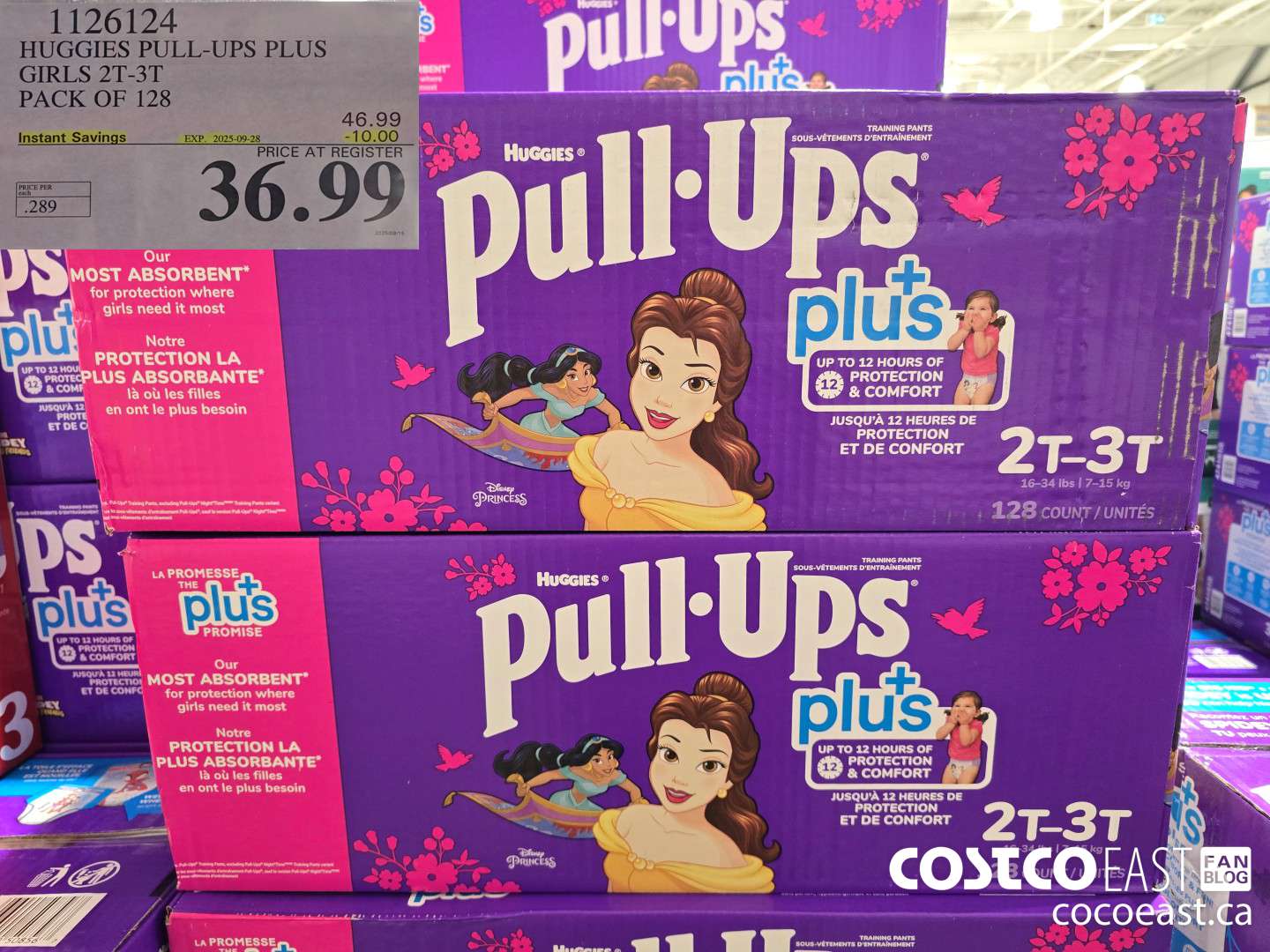 1126124 HUGGIES PULL-UPS PLUS GIRLS 2T-3T PACK OF 128 ($10.00 INSTANT SAVINGS EXPIRES ON 2025-09-28) $36.99