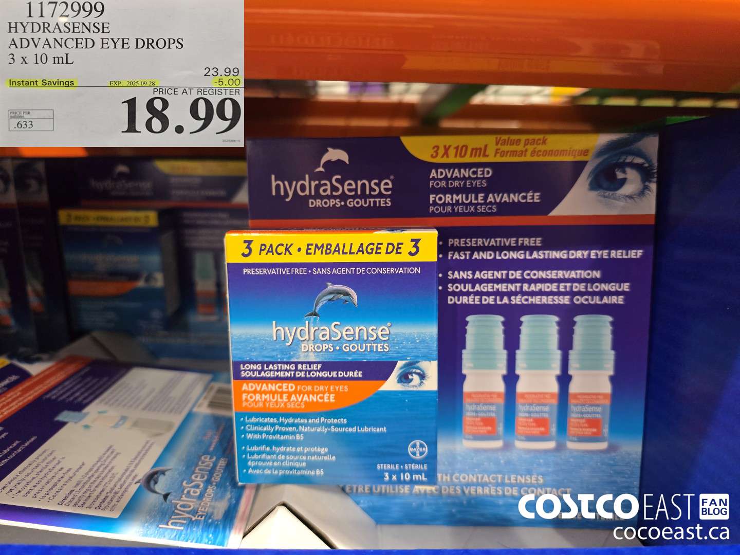 1172999 HYDRASENSE ADVANCED 3 x 10ML ($5.00 INSTANT SAVINGS EXPIRES ON 2025-09-28) $18.99