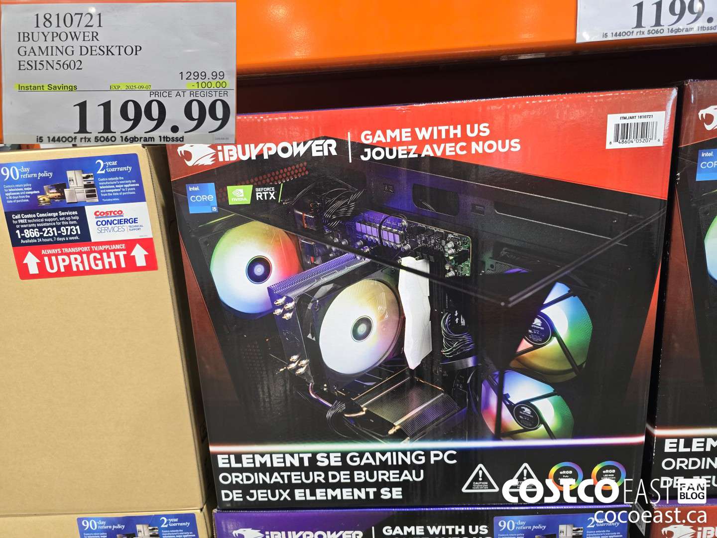 1810721 IBUYPOWER GAMING DESKTOP ESI5N5602 ($100.00 INSTANT SAVINGS EXPIRES ON 2025-09-07) $1199.99