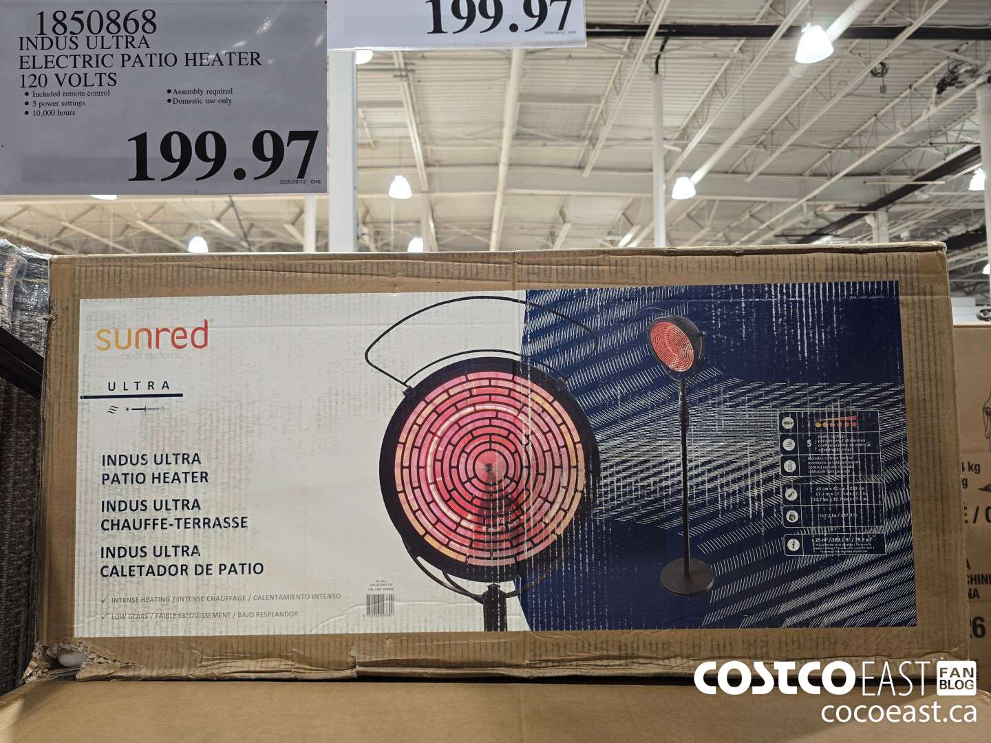 1850868 INDUS ULTRA ELECTRIC PATIO HEATER 120 VOLTS $199.97