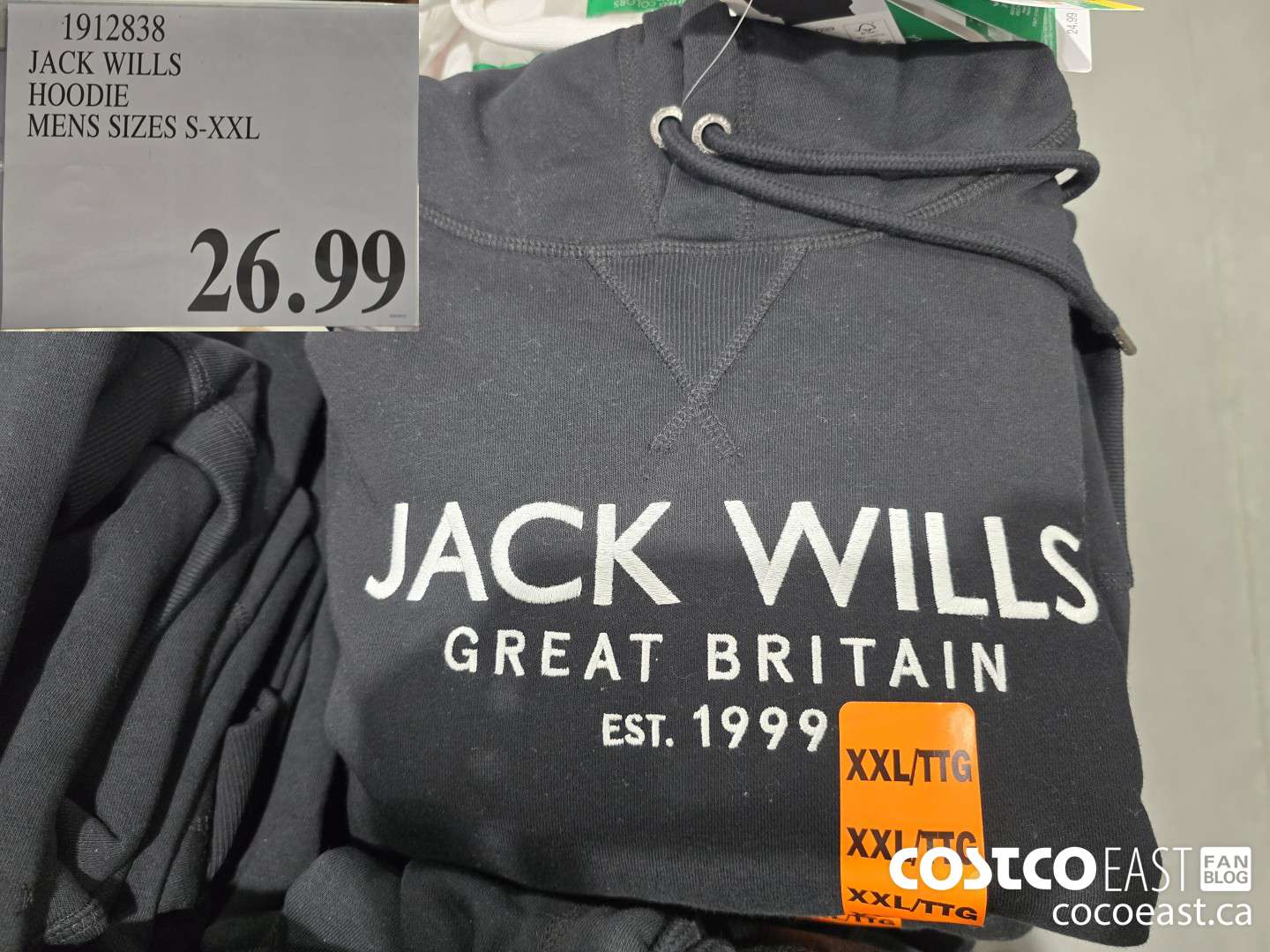 1912838 JACK WILLS HOODIE MENS SIZES S - XXL $26.99