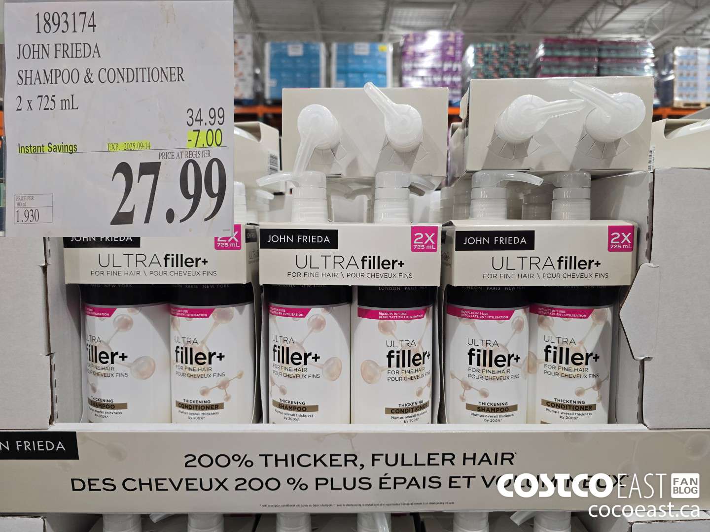 1893174 JOHN FRIEDA SHAMPOO & CONDITIONER 2 x 125 mL ($7.00 INSTANT SAVINGS EXPIRES ON 2025-09-14) $27.99