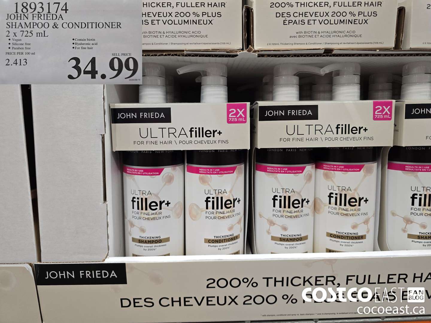 1893174 JOHN FRIEDA SHAMPOO & CONDITIONER 2 x 125 mL $34.99