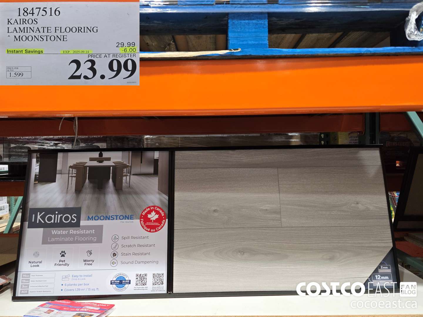 1847516 KAIROS LAMINATE FLOORING MOONSTONE ($6.00 INSTANT SAVINGS EXPIRES ON 2025-09-14) $23.99