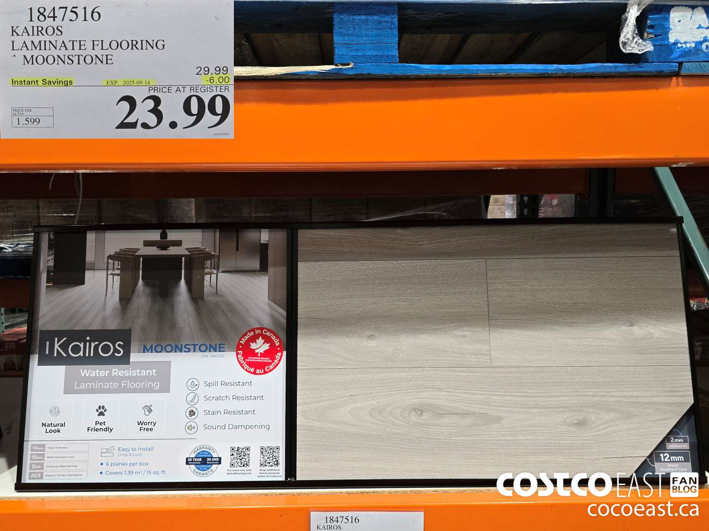 1847516 KAIROS LAMINATE FLOORING MOONSTONE ($6.00 INSTANT SAVINGS EXPIRES ON 2025-09-14) $23.99