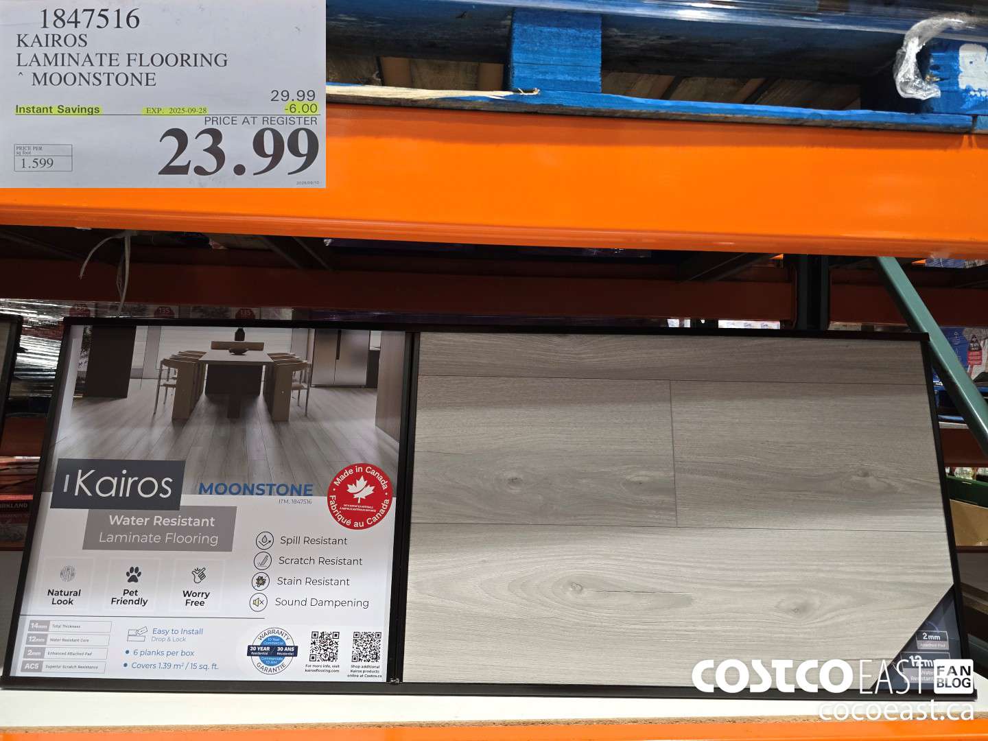 1847516 KAIROS LAMINATE FLOORING MOONSTONE ($6.00 INSTANT SAVINGS EXPIRES ON 2025-09-28) $23.99