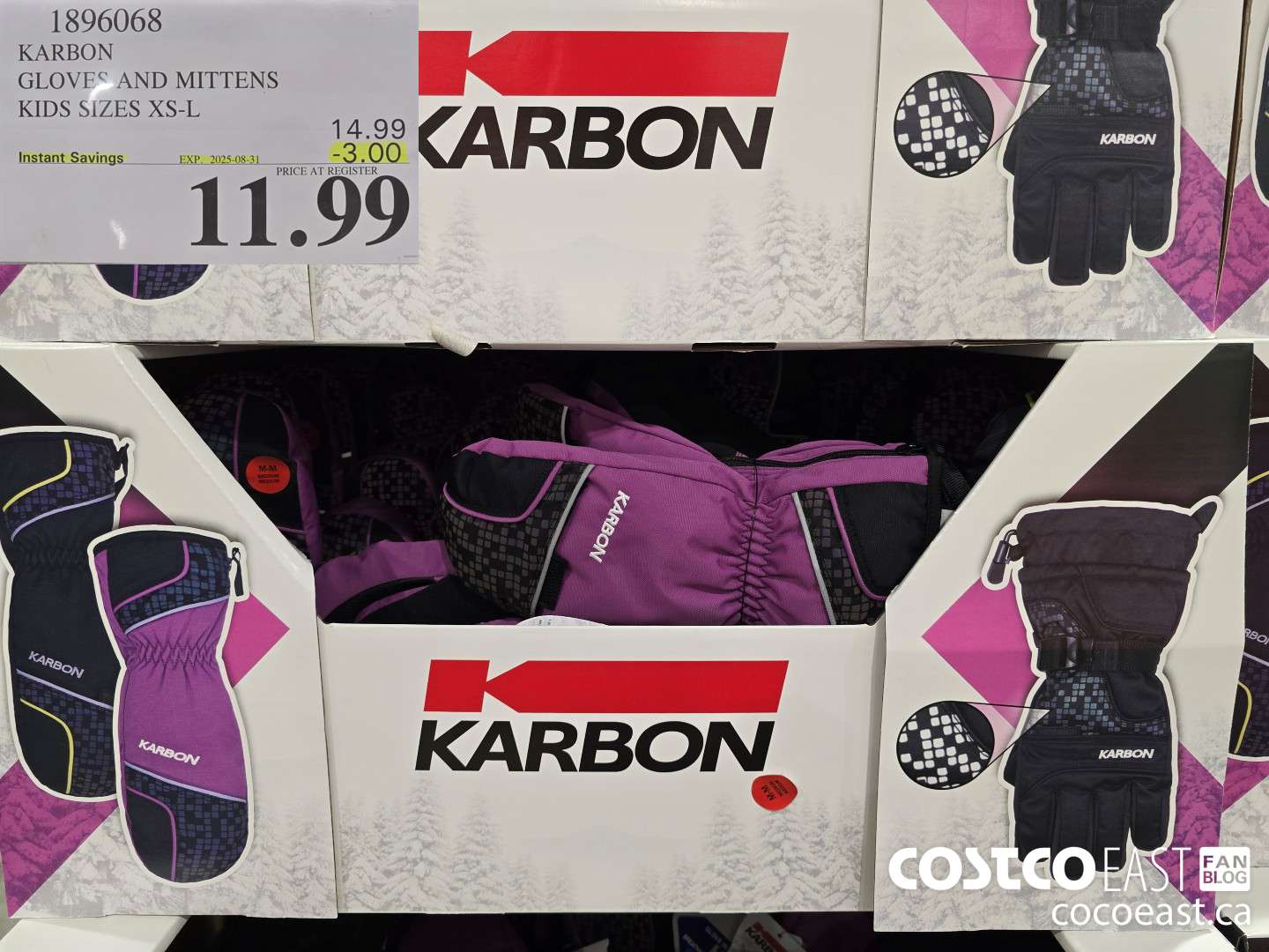 1896068 KARBON GLOVES AND MITTENS KIDS SIZES XS-L ($3.00 INSTANT SAVINGS EXPIRES ON 2025-08-31) $11.99