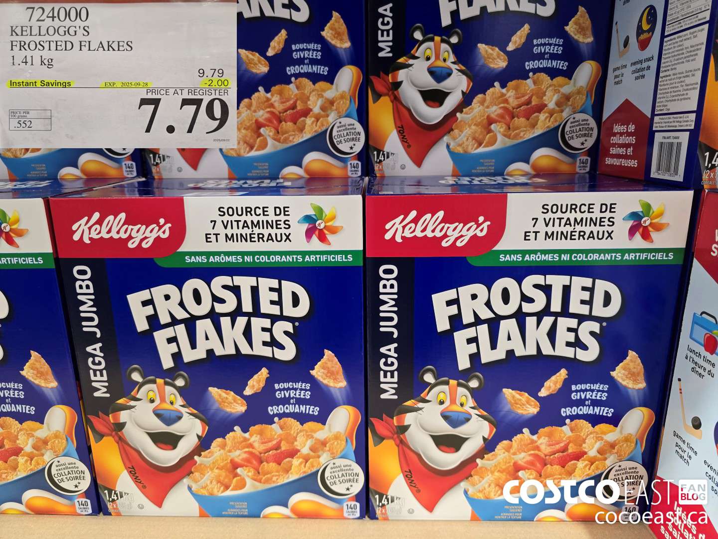 724000 KELLOGG'S FROSTED FLAKES 1.41 kg ($2.00 INSTANT SAVINGS EXPIRES ON 2025-09-28) $7.79
