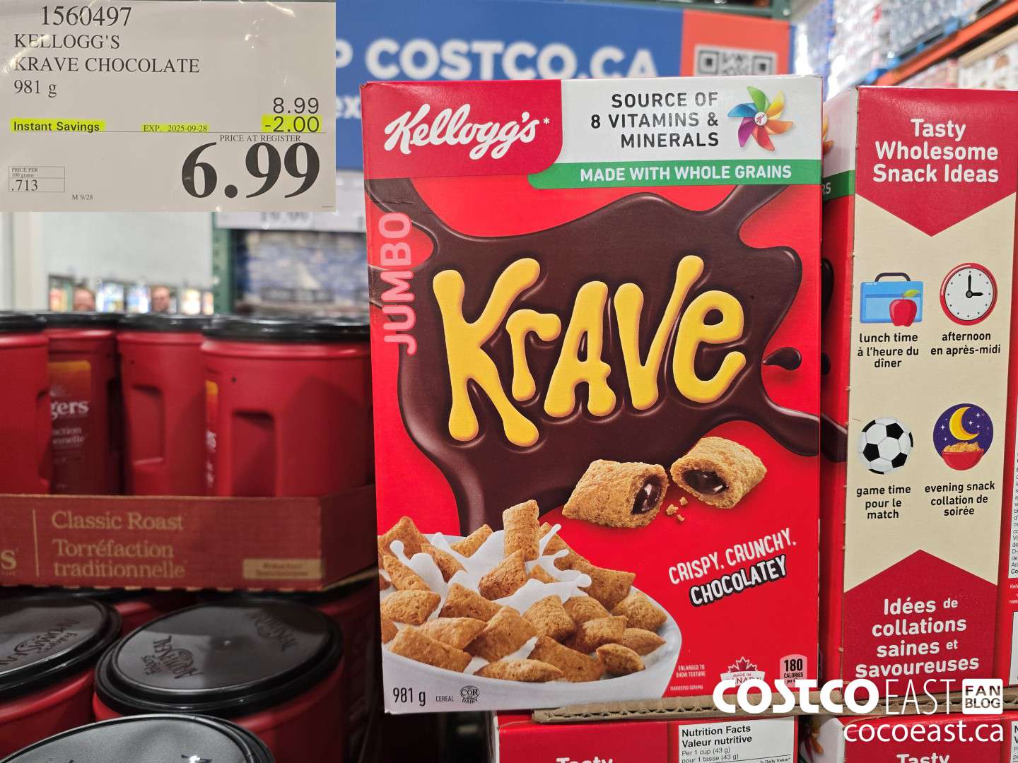 1560497 KELLOGG'S KRAVE CHOCOLATE 981 g ($2.00 INSTANT SAVINGS EXPIRES ON 2024-09-29) $6.99
