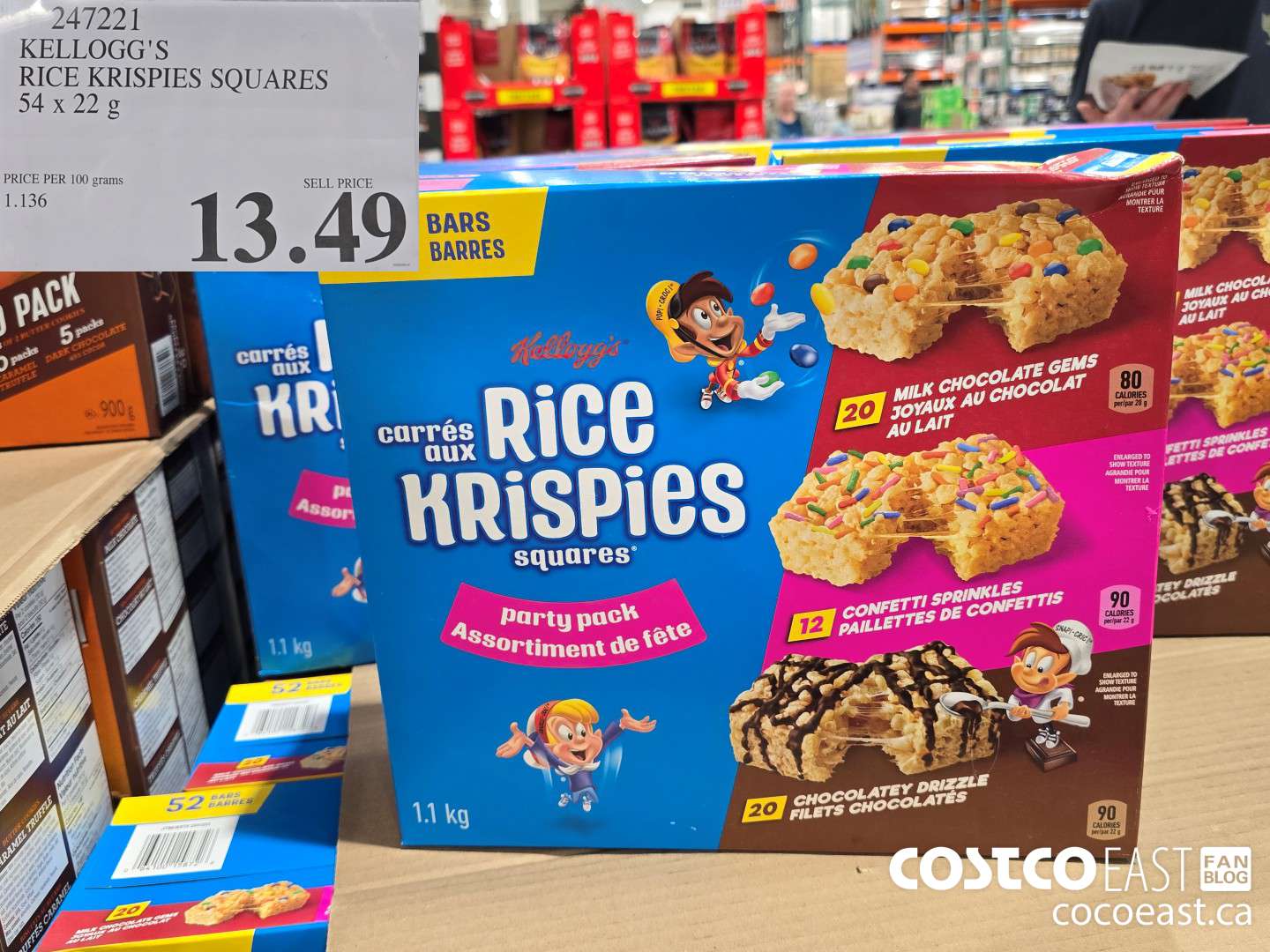 247221 KELLOGG'S RICE KRISPIES SQUARES 54 X 22 G $13.49
