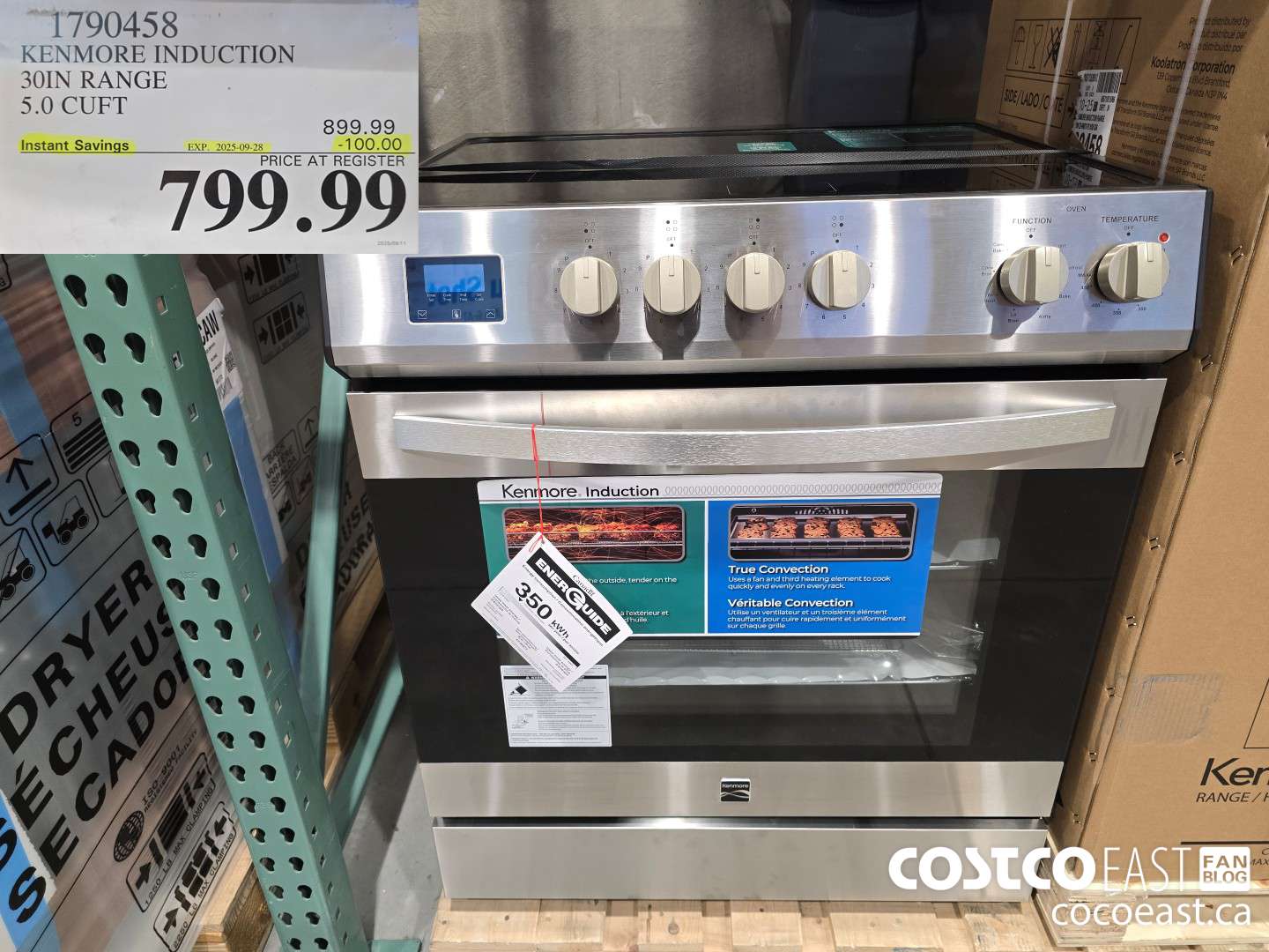 1790458 KENMORE INDUCTION 30IN RANGE 5.0 CUFT ($100.00 INSTANT SAVINGS EXPIRES ON 2025-09-28) $799.99