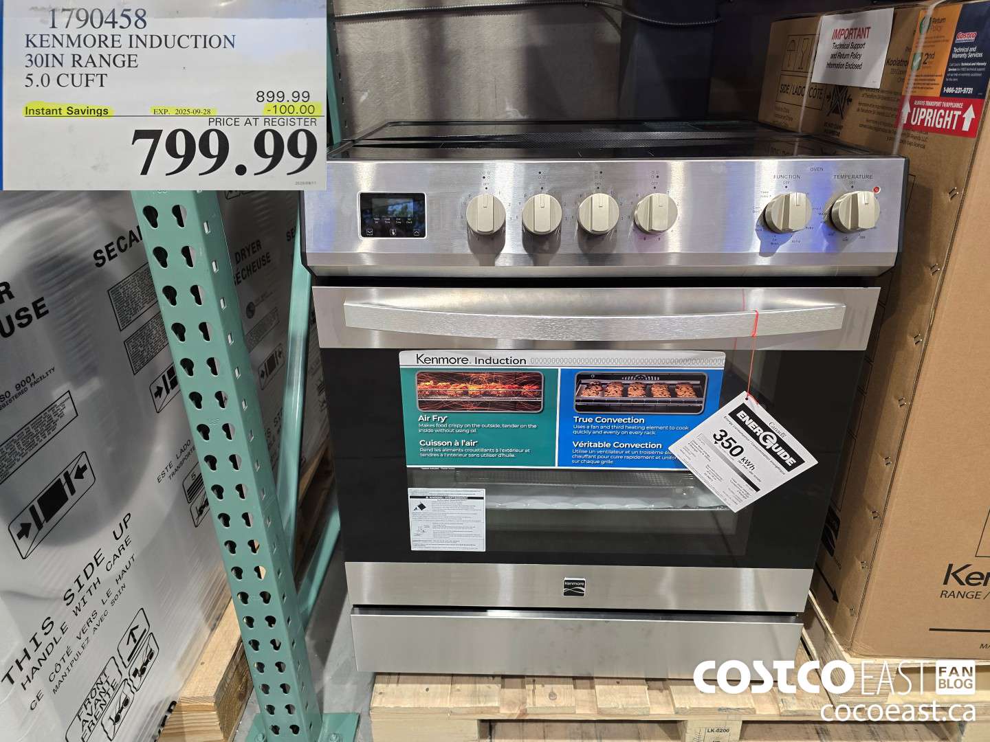 1790458 KENMORE INDUCTION 30IN RANGE 5.0 CUFT ($100.00 INSTANT SAVINGS EXPIRES ON 2025-09-28) $799.99