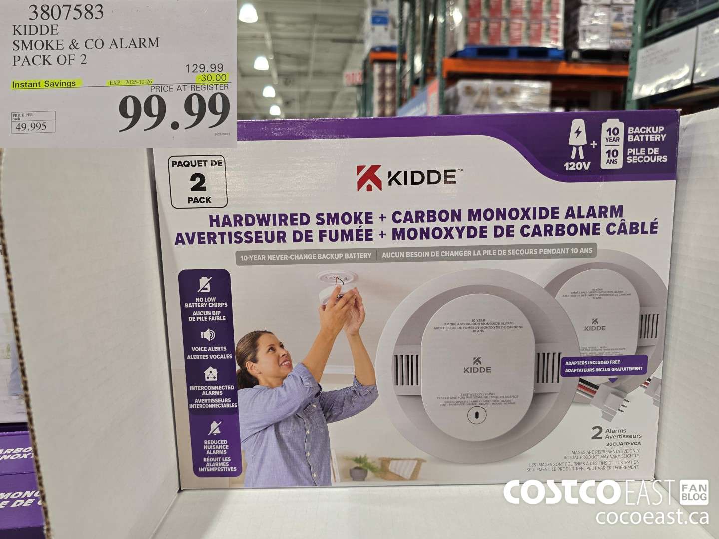 3807583 KIDDE SMOKE & CO ALARM PACK OF 2 ($30.00 INSTANT SAVINGS EXPIRES ON 2025-10-26) $99.99