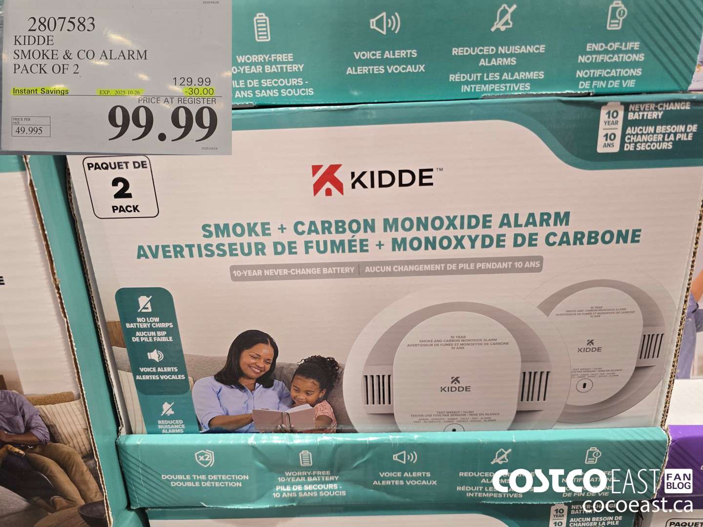 2807583 KIDDE SMOKE & CO ALARM PACK OF 2  ($30.00 INSTANT SAVINGS EXPIRES ON 2025-10-26) $99.99