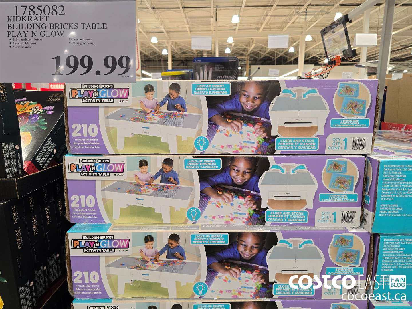 1785082 KIDKRAFT BUILDING BRICKS TABLE PLAY M GLOW $199.99