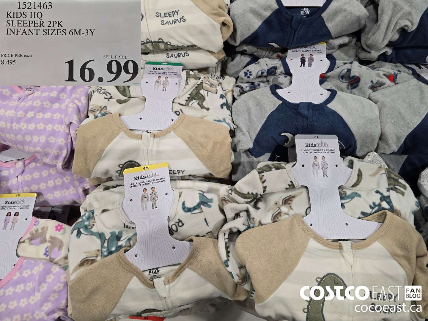 1521463 KIDS HQ 2PK SLEEPER INFANT SIZES 6M-3Y $16.99