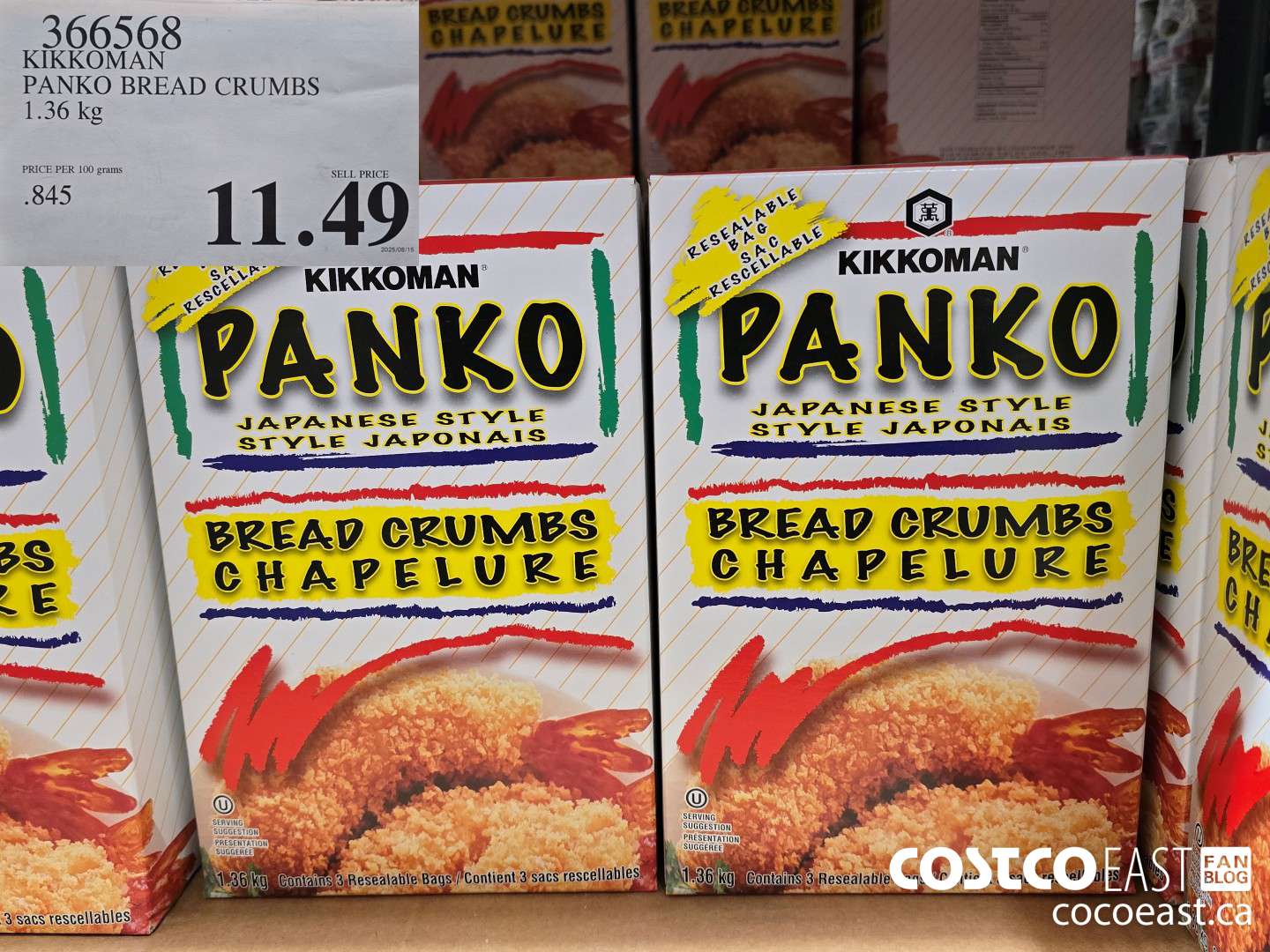 366568 KIKKOMAN PANKO BREAD CRUMBS 1.36 KG $11.49