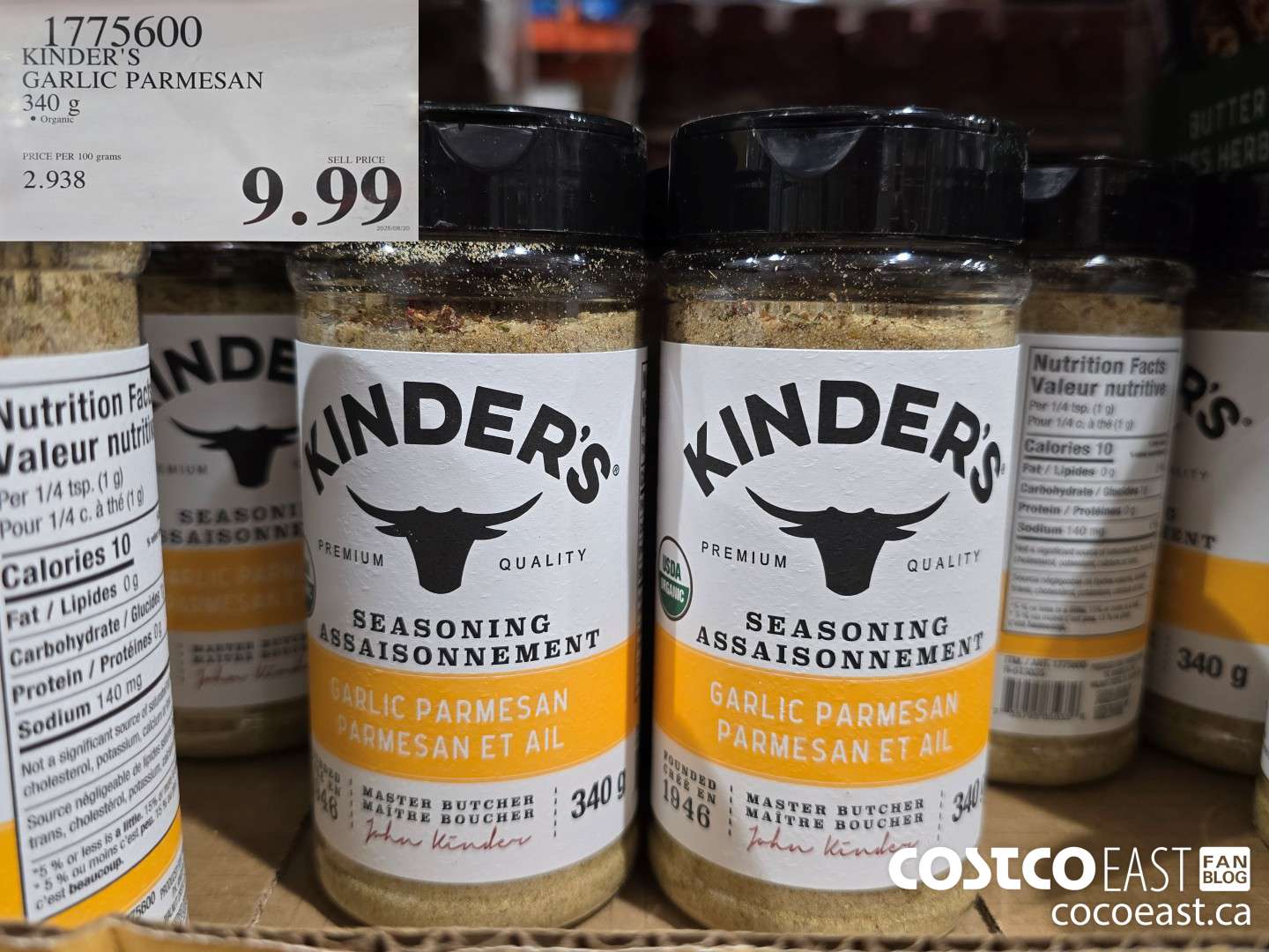 7715600 KINDER'S GARLIC PARMESAN 340 G $9.99