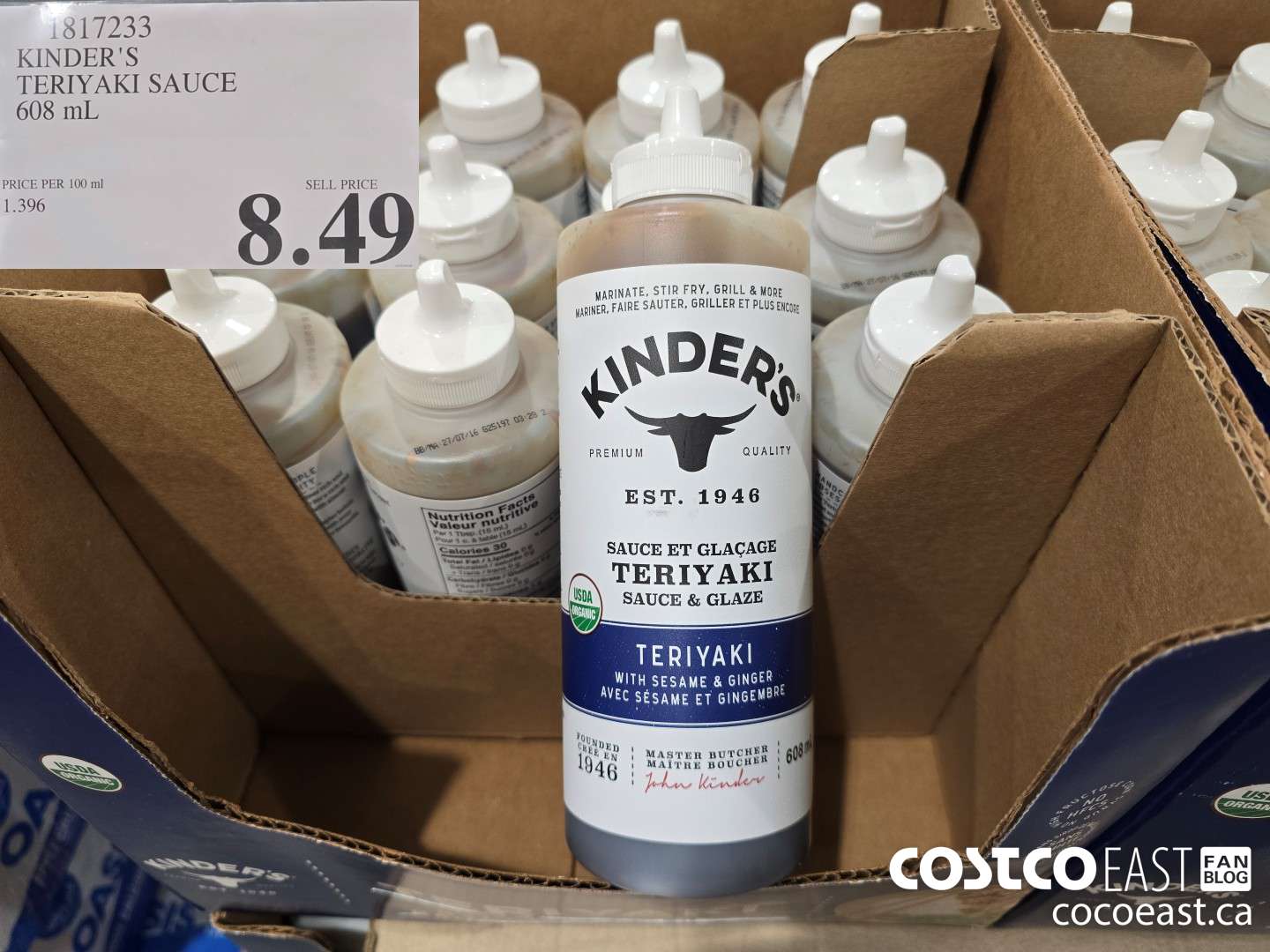 1817233 KINDER'S TERIYAKI SAUCE 608 mL $8.99