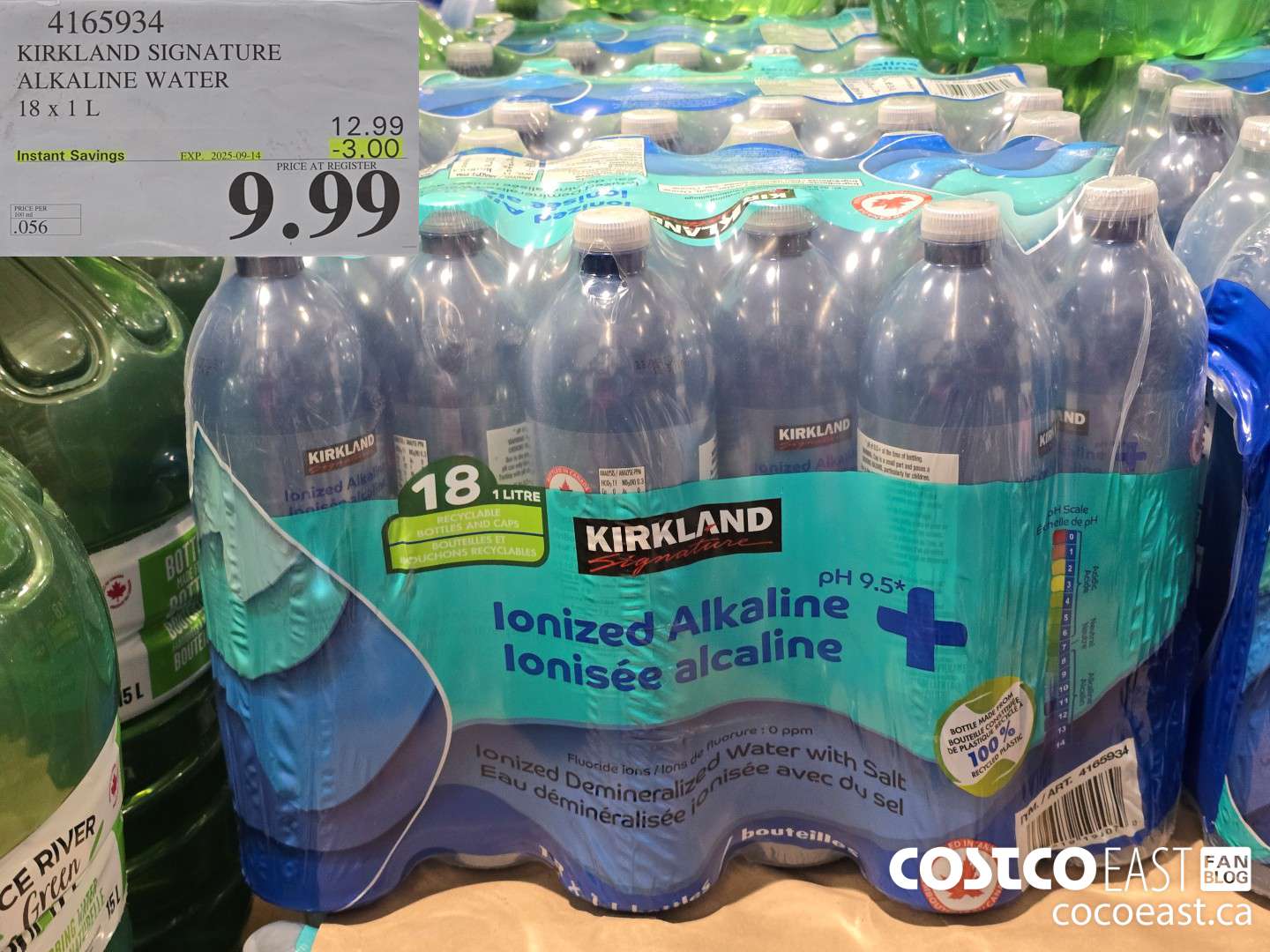 4165934 KIRKLAND SIGNATURE ALKALINE WATER 18 X 1 L ($3.00 INSTANT SAVINGS EXPIRES ON 2025-09-14) $9.99