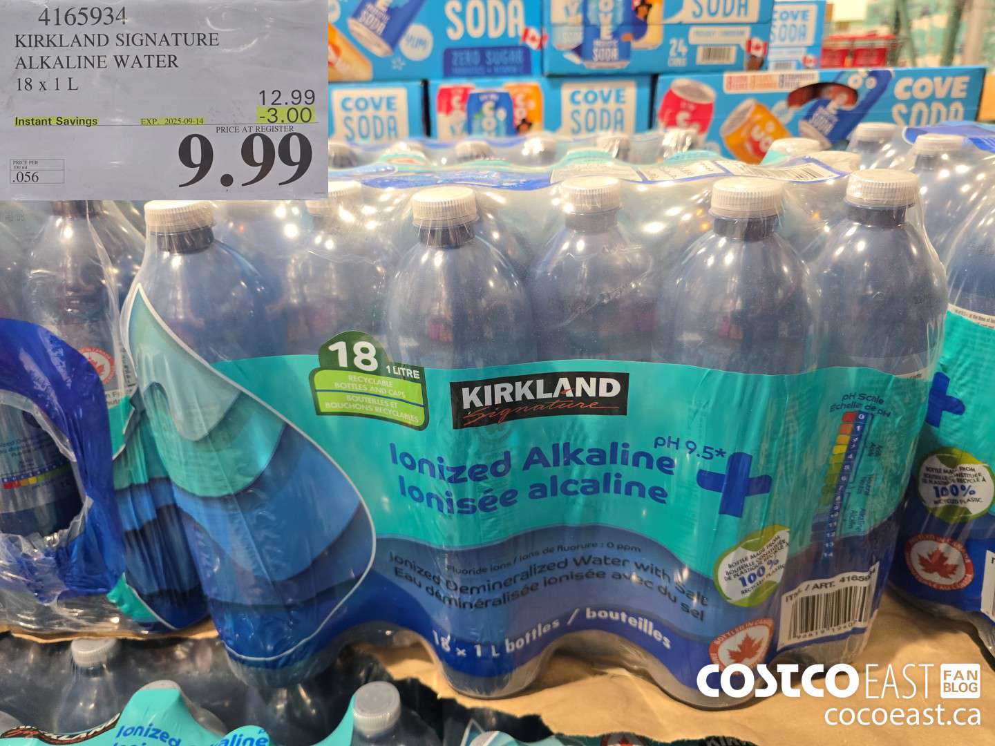4165934 KIRKLAND SIGNATURE ALKALINE WATER 18 X 1 L ($3.00 INSTANT SAVINGS EXPIRES ON 2025-09-14) $9.99