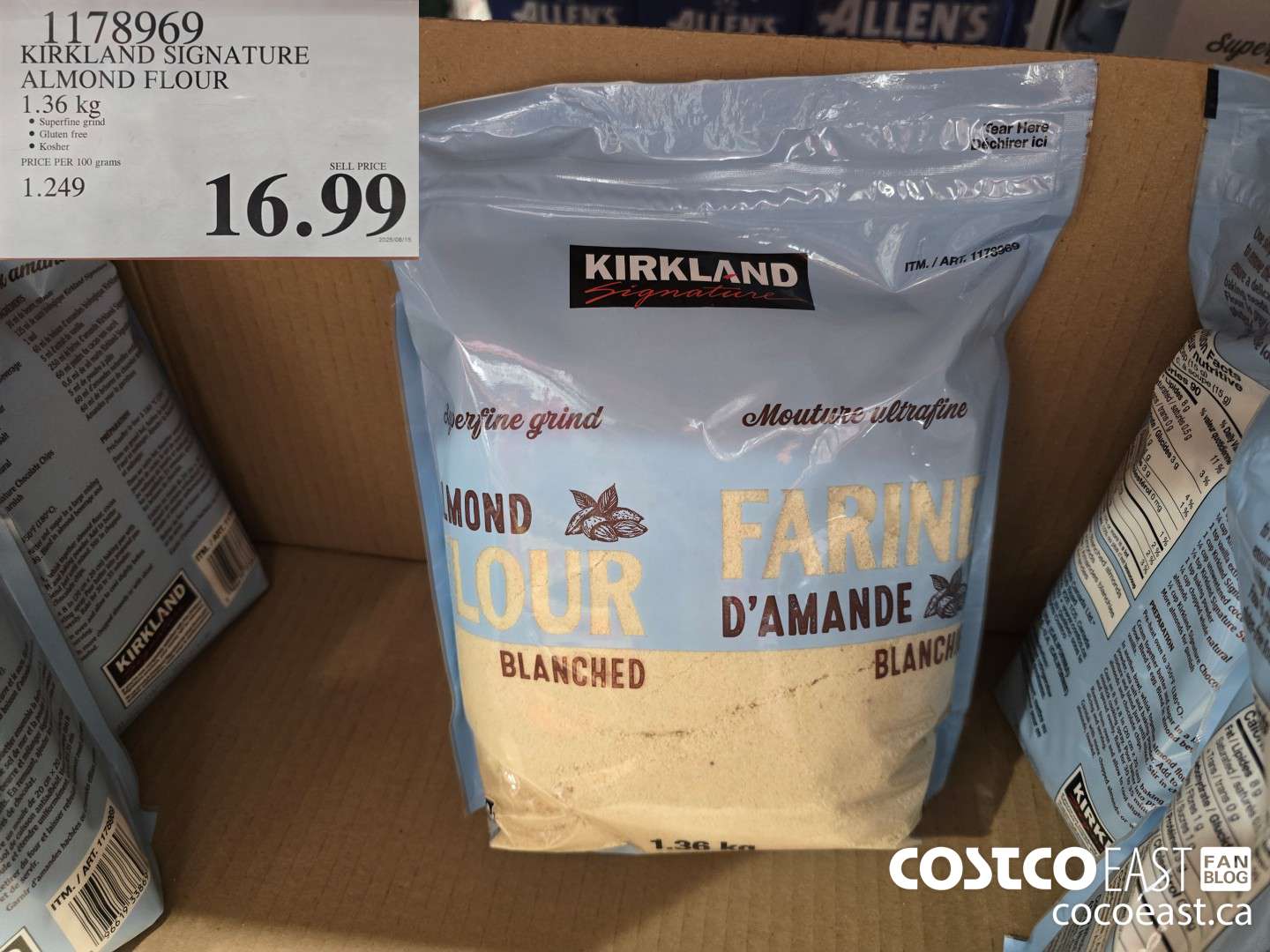 1178969 KIRKLAND SIGNATURE ALMOND FLOUR 1.36 KG $16.99