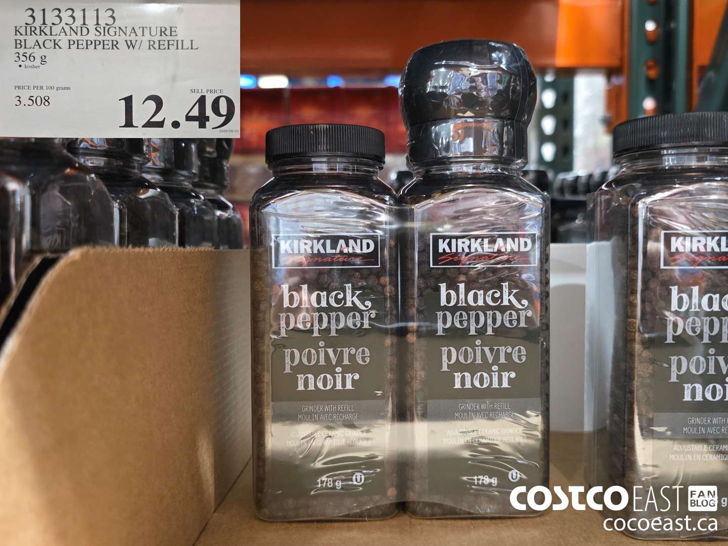 3133113 KIRKLAND SIGNATURE BLACK PEPPER 356 G $12.49