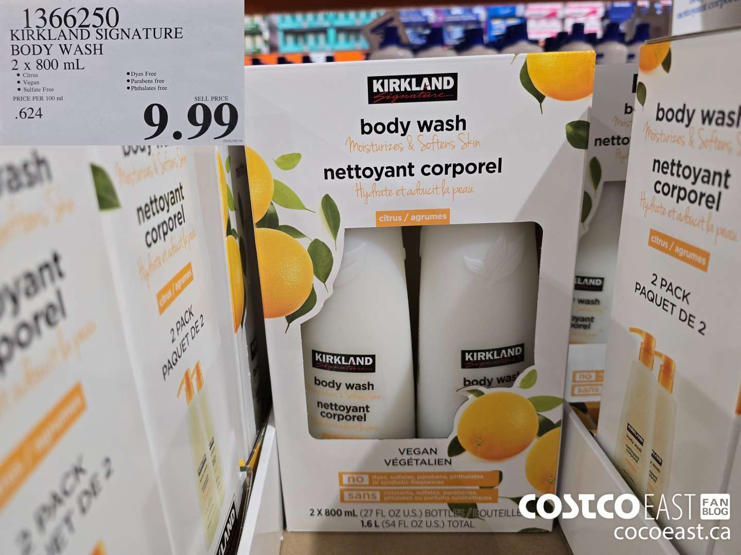 1366250 KIRKLAND SIGNATURE BODY WASH 2 x 800 mL $9.99