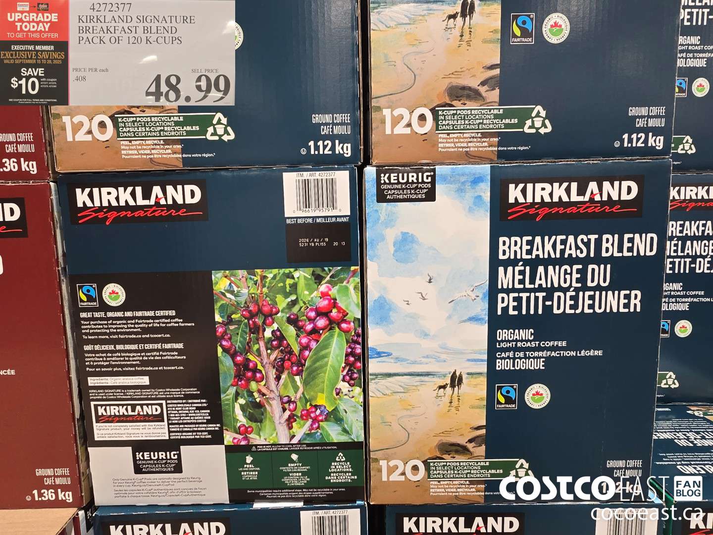 4272377 KIRKLAND SIGNATURE BREAKFAST BLEND PACK OF 120 K-CUPS ($10.00 INSTANT SAVINGS EXPIRES ON 2025-09-28) $38.99