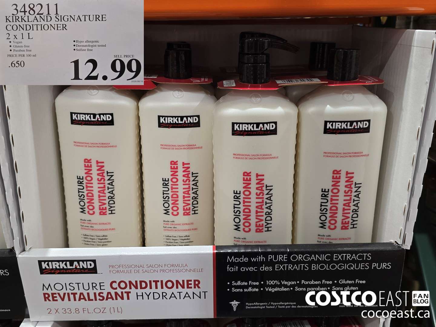 348211 KIRKLAND SIGNATURE CONDITIONER 2 X 1L $12.99