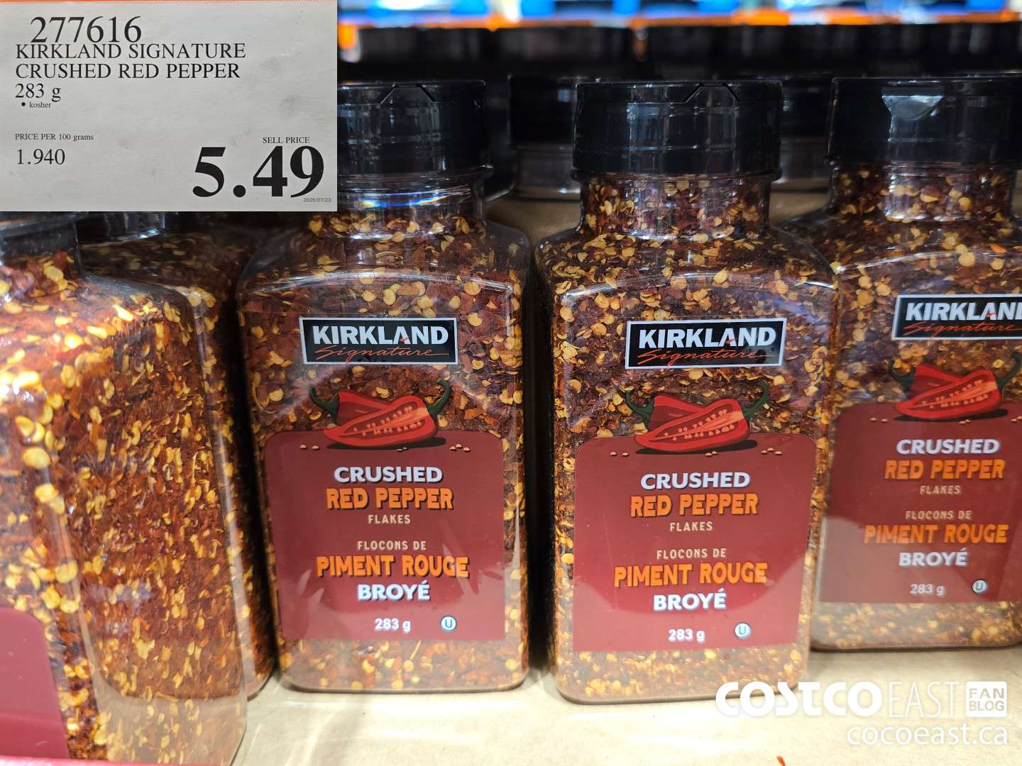 277616 KIRKLAND SIGNATURE CRUSHED RED PEPPER 283 G $5.49