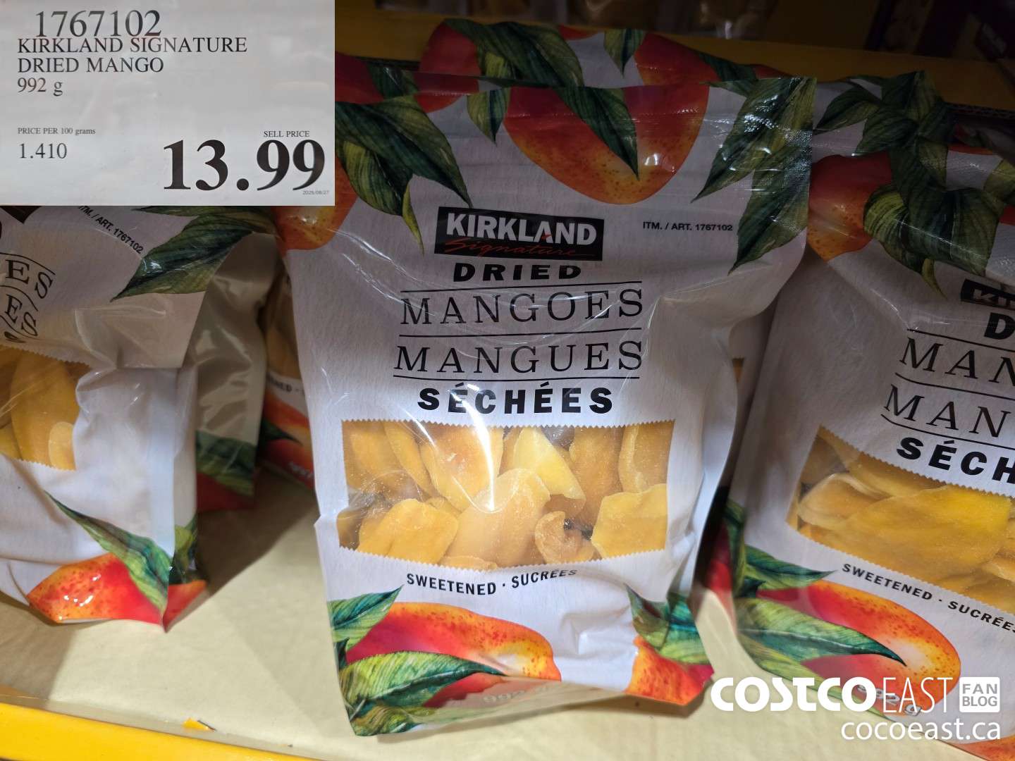 1767102 KIRKLAND SIGNATURE DRIED MANGO 992 G $13.99