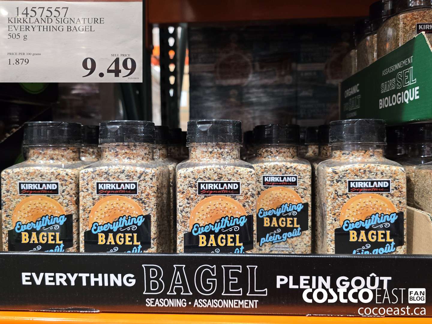 1457557 KIRKLAND SIGNATURE EVERYTHING BAGEL 505 g $9.49