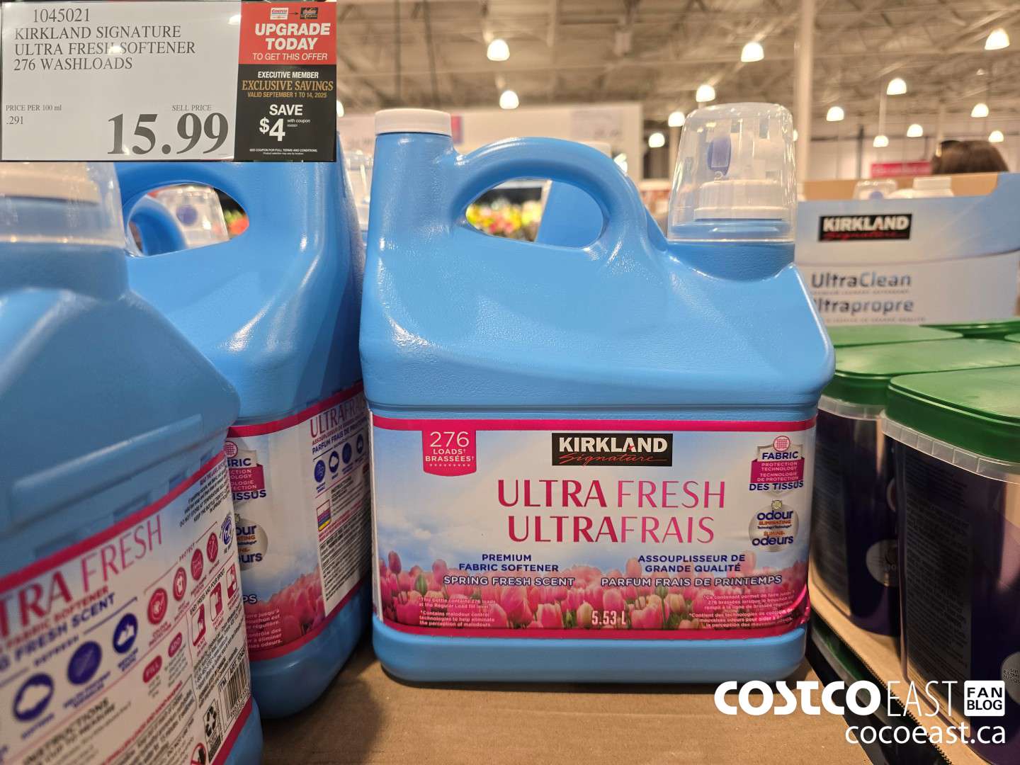 1045021 KIRKLAND SIGNATURE FABRIC SOFTENER 276 WASHLOADS ($4.00 INSTANT SAVINGS EXPIRES ON 2025-09-14) $11.99