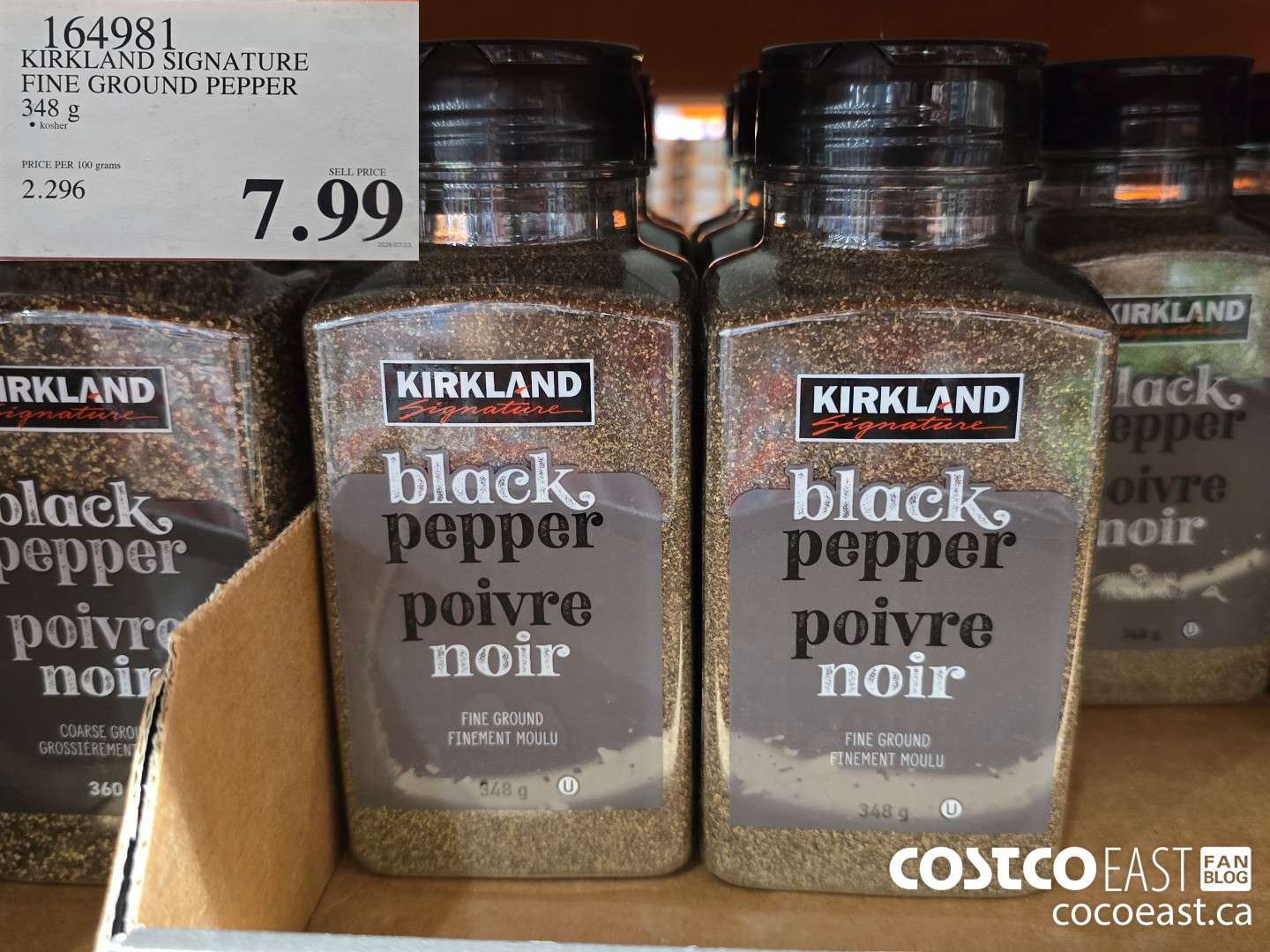 164981 KIRKLAND SIGNATURE FINE GROUND PEPPER 348 G $7.99