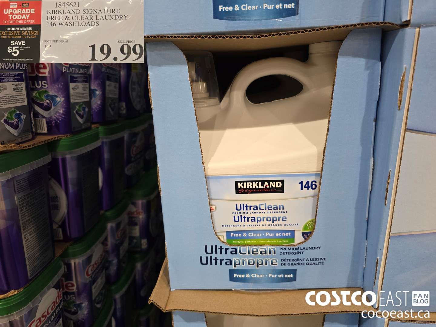 845621 KIRKLAND SIGNATURE FREE&CLEAR LAUNDRY 146 WASHLOADS ($5.00 INSTANT SAVINGS EXPIRES ON 2025-09-14) $14.99