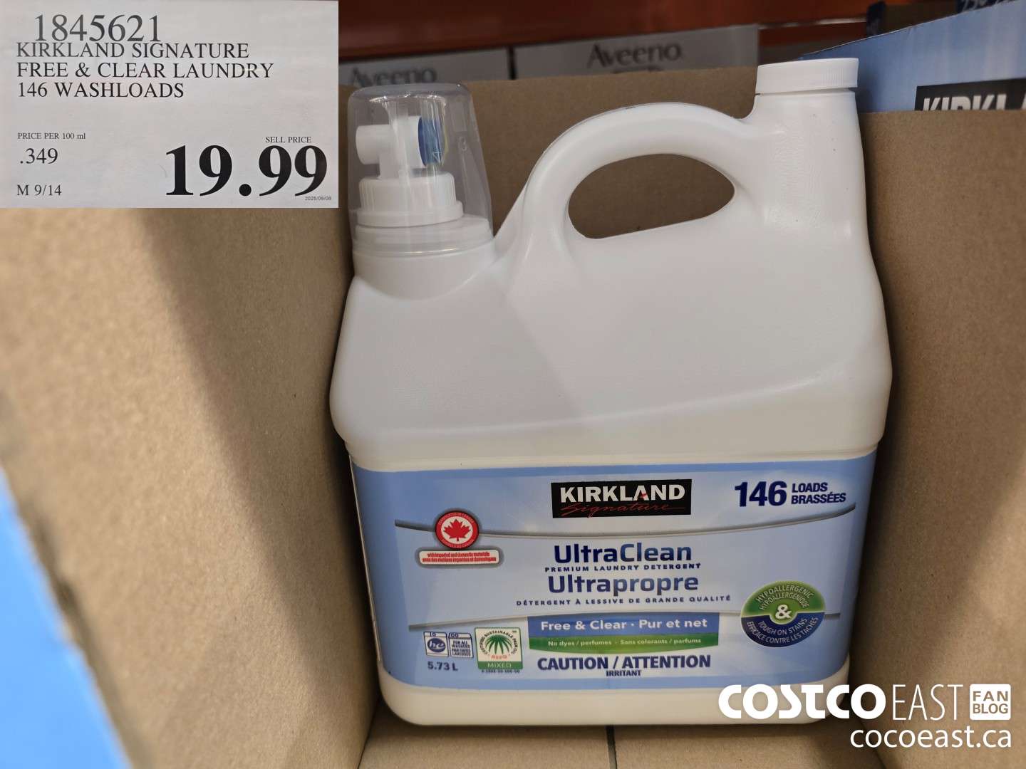 1845621 KIRKLAND SIGNATURE FREE & CLEAR 146 WASHLOADS $19.99