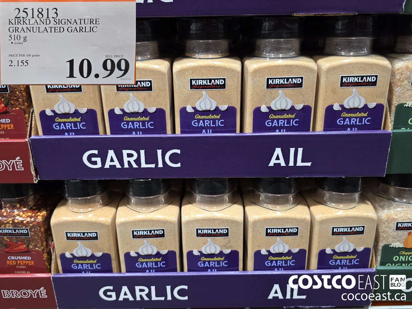 251813 KIRKLAND SIGNATURE GRANULATED GARLIC 510 G $10.99