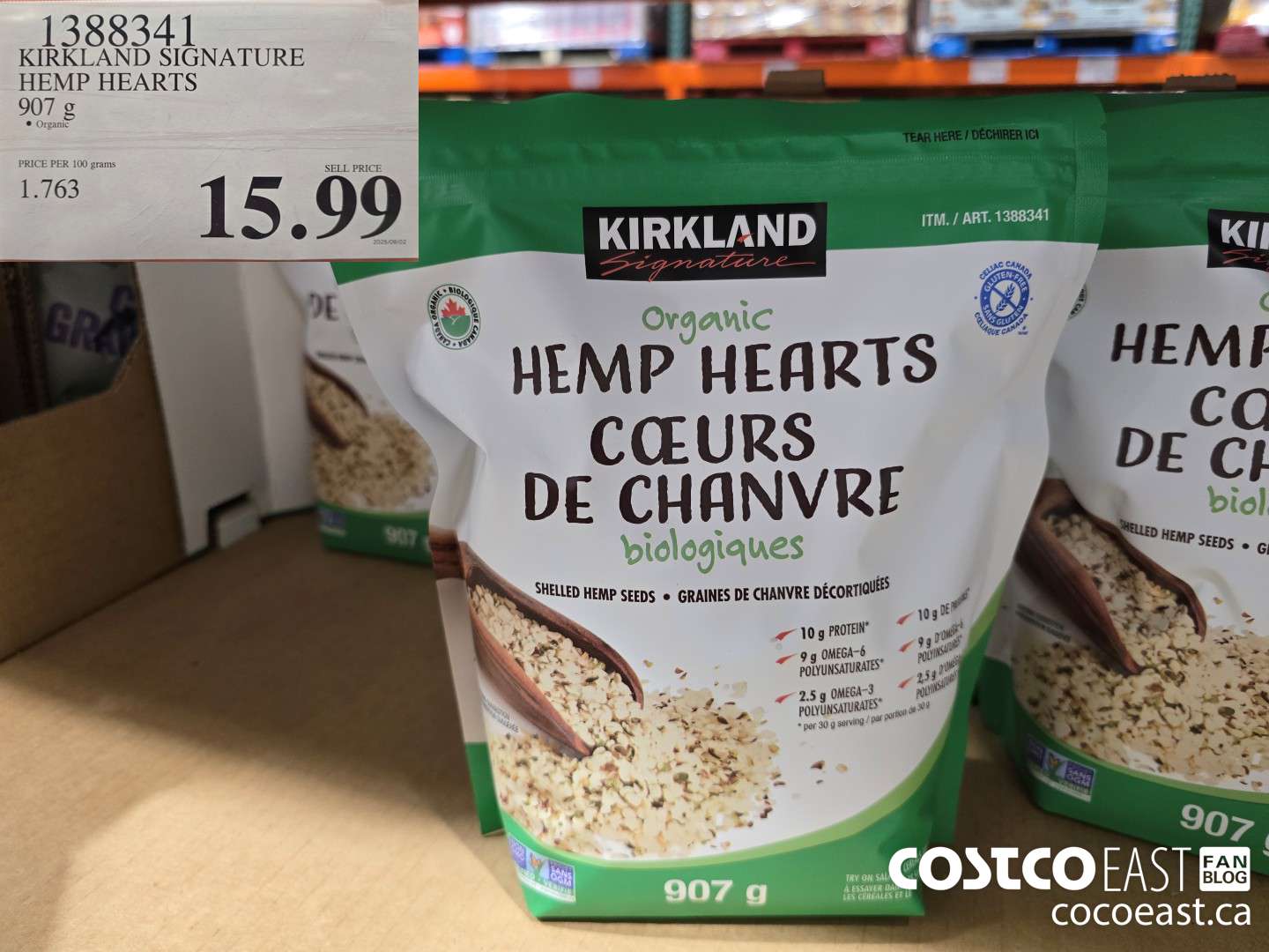 1388341 KIRKLAND SIGNATURE HEMP HEARTS 907 G $15.99
