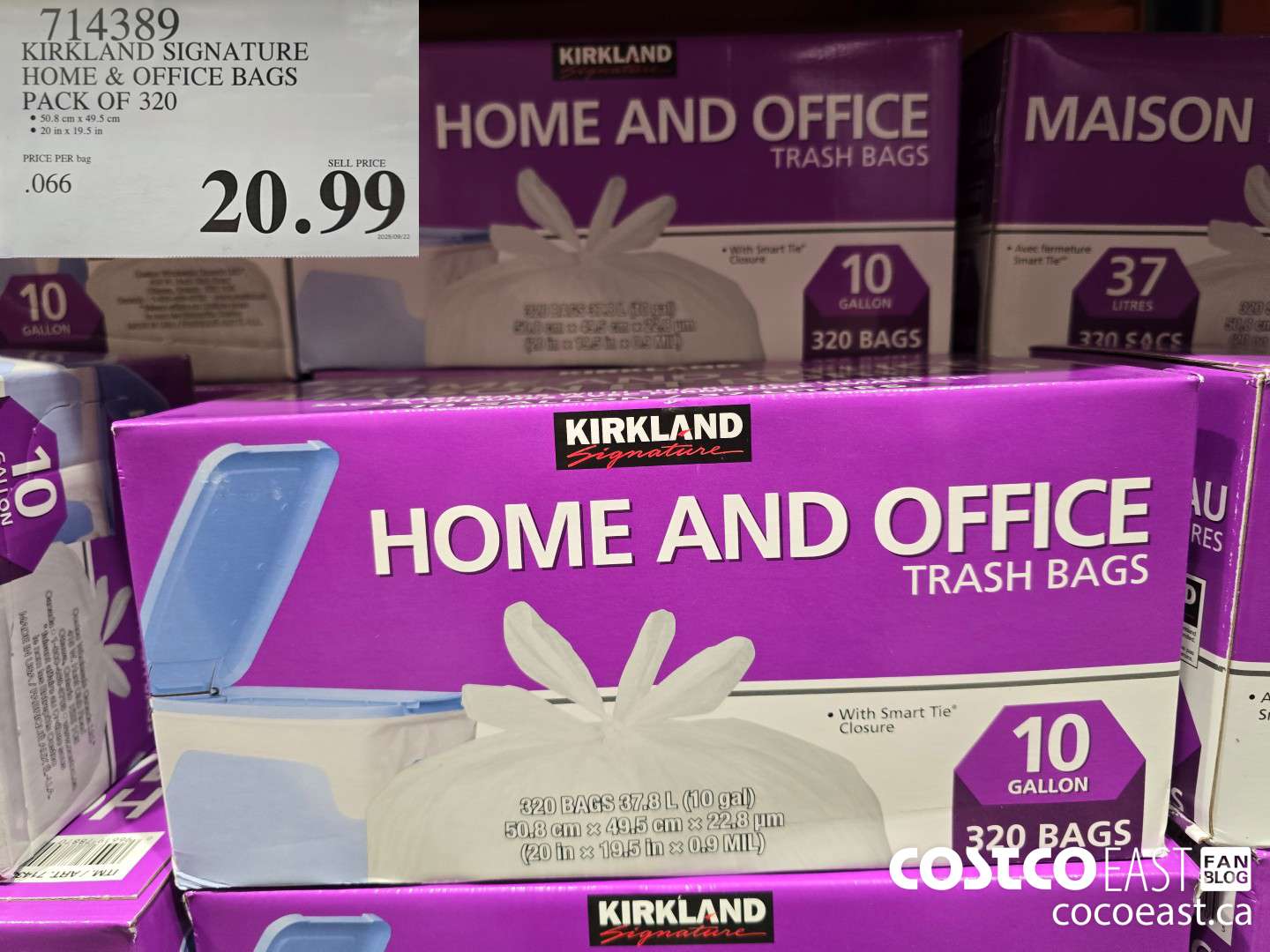 714389 KIRKLAND SIGNATURE HOME AND OFFICE BAGS PACK OF 320 $20.99