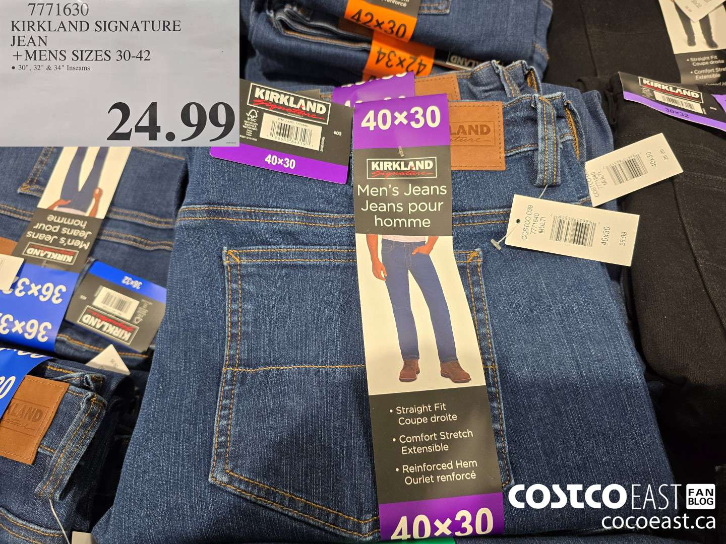 7771630 KIRKLAND SIGNATURE JEAN +MENS SIZES 30-42 $24.99