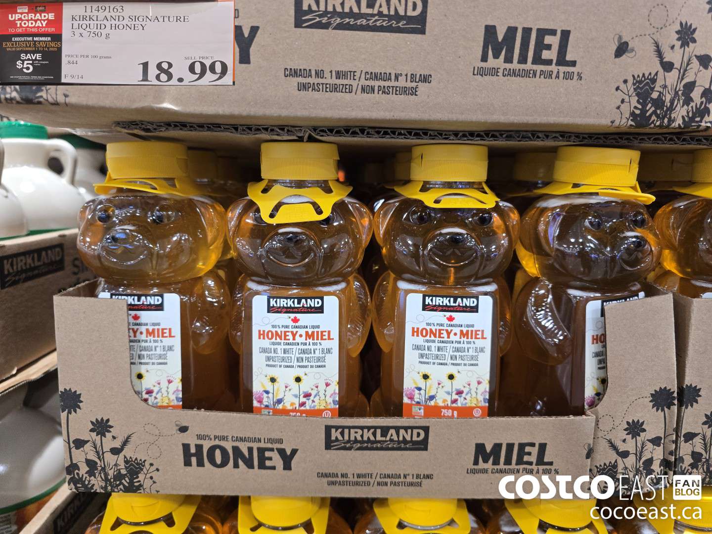 1149163 KIRKLAND SIGNATURE LIQUID HONEY 3 X 750 g ($5.00 INSTANT SAVINGS EXPIRES ON 2025-09-14) $13.99