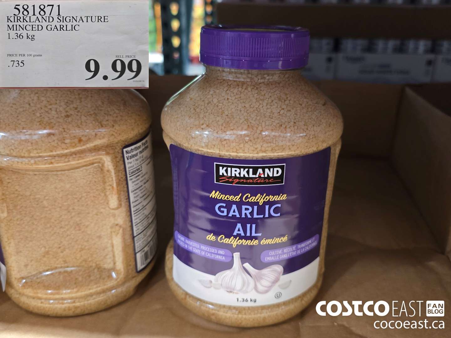 581871 KIRKLAND SIGNATURE MINCED GARLIC 1.36 KG $9.99