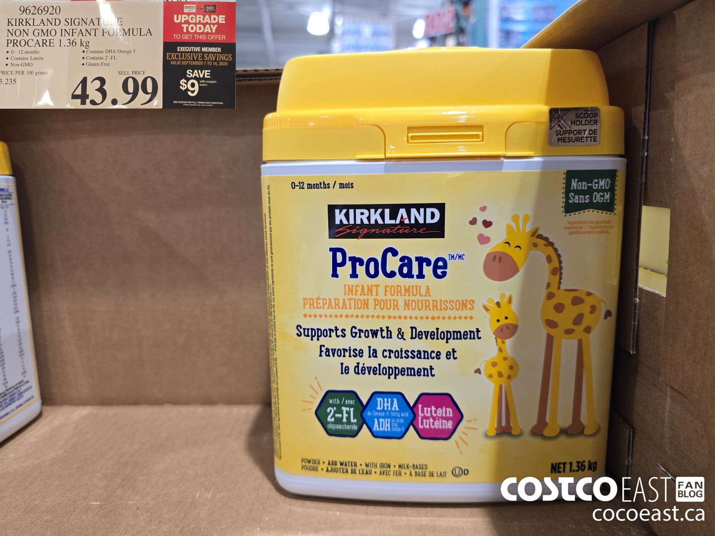 9626920 KIRKLAND SIGNATURE NON GMO INFANT FORMULA PROCARE 1.36 kg ($9.00 INSTANT SAVINGS EXPIRES ON 2025-09-14) $34.99