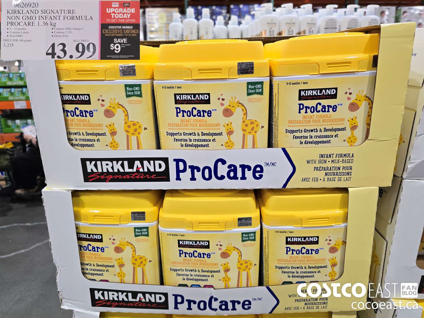 9626920 KIRKLAND SIGNATURE NON GMO INFANT FORMULA PROCARE 1.36 kg ($9.00 INSTANT SAVINGS EXPIRES ON 2025-09-14) $34.99