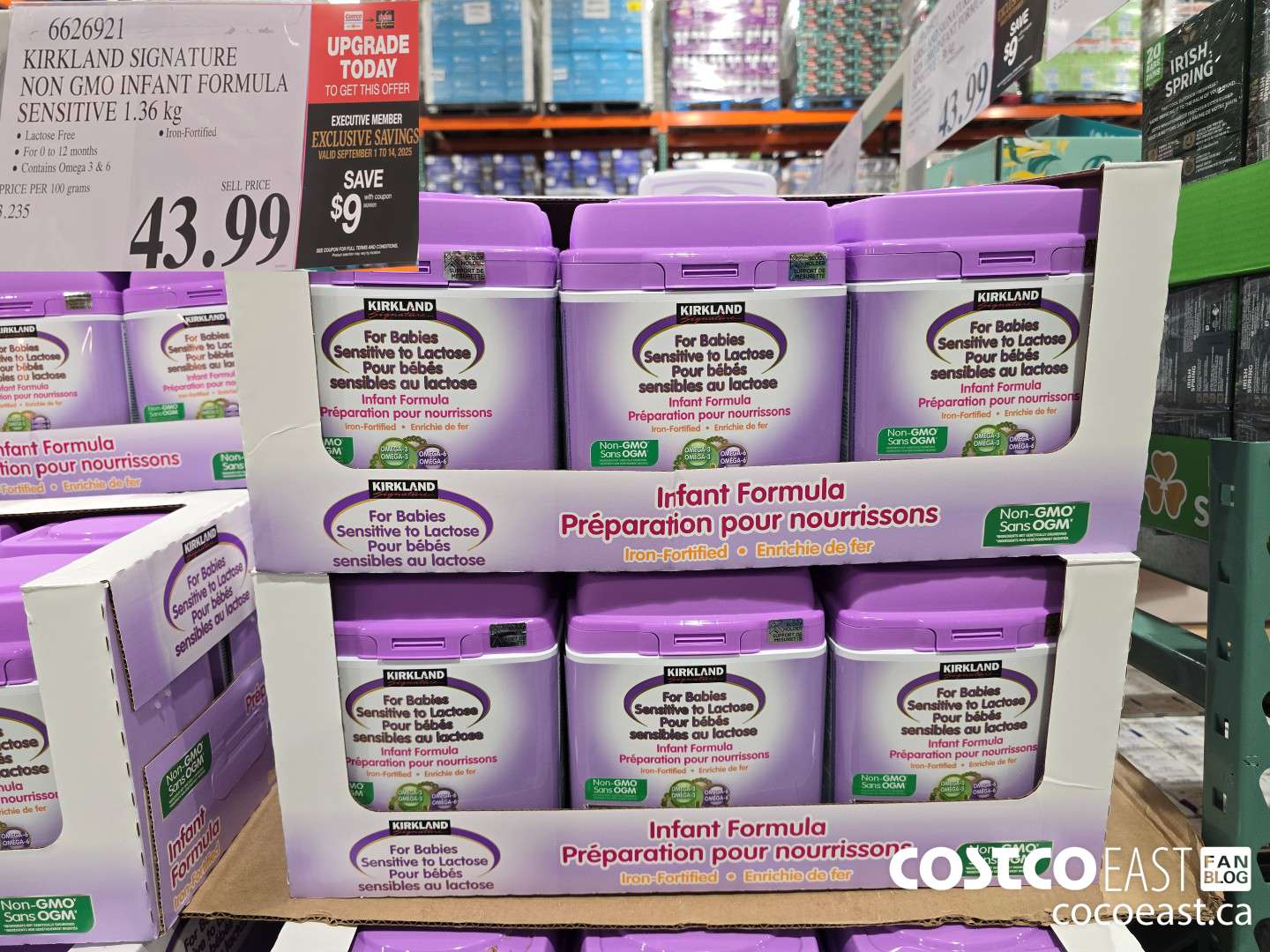 6626921 KIRKLAND SIGNATURE NON GMO INFANT FORMULA SENSITIVE 1.36 kg ($9.00 INSTANT SAVINGS EXPIRES ON 2025-09-14) $34.99